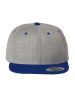 YP Classics - Premium Flat Bill Snapback Cap - 6089M - Heather Grey / Royal