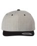YP Classics - Premium Flat Bill Snapback Cap - 6089M - Heather Grey / Black